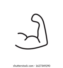 Simple muscle line icon. Stroke pictogram. Vector illustration isolated on a white background. Premium quality symbol. Vector sign for mobile app and web sites.