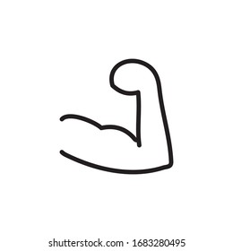 Simple muscle line icon. Stroke pictogram. Vector illustration isolated on a white background. Premium quality symbol. Vector sign for mobile app and web sites.