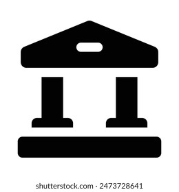 Icono de glifo de Museo simple. El ícono se puede usar para Sitios web, Plantillas impresas, Plantillas de presentación, ilustraciones, etc