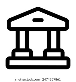 Simple Museum icon. The icon can be used for websites, print templates, presentation templates, illustrations, etc
