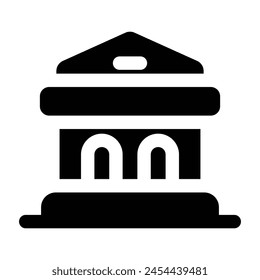 Simple Museum Solid icon. The icon can be used for websites, print templates, presentation templates, illustrations, etc
