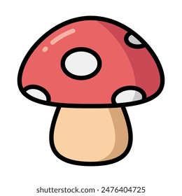 Simple Mushroom colorful icon Illustration. The icon illustration can be used for websites, print templates, presentation templates, illustrations, etc