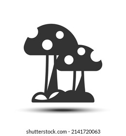 Simple mushroom filled line icon, food and drink related concept on the white background