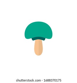 Simple mushroom flat icon. Color pictogram. Vector illustration isolated on a white background. Premium quality symbol. Vector sign for mobile app and web sites.