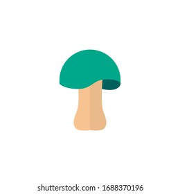 Simple mushroom flat icon. Color pictogram. Vector illustration isolated on a white background. Premium quality symbol. Vector sign for mobile app and web sites.
