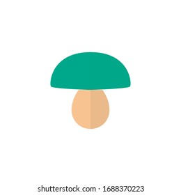Simple mushroom flat icon. Color pictogram. Vector illustration isolated on a white background. Premium quality symbol. Vector sign for mobile app and web sites.