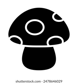 Simple Mushroom glyph icon. The icon can be used for websites, print templates, presentation templates, illustrations, etc