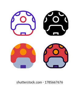 diseño simple de iconos de hongos en línea, sólido, plano y relleno estilo alineado para jugar a activos de juego icono, sitio web, aplicación y diseño ui. Ilustración vectorial de juego clásica en fondo blanco.