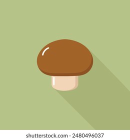 Simple mushroom icon, flat style with shadow. A healthy, proper diet. Vector illustration