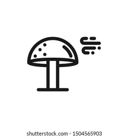 Simple mushroom icons with wind in line style design on white background. Suitable for autumn seasons, food, gardening, pattern design and website app. Pixel Perfect 48x48. Vector Illustration EPS 10.