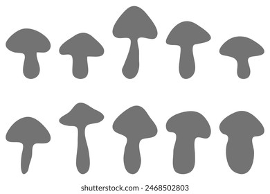 Simple mushroom illustration design set