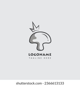 Simple Mushroom King Logo Vector Design, suitable for your food business