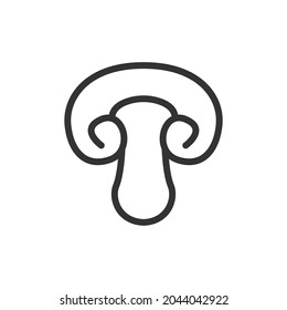 Icono simple de la línea de hongos. Símbolo premium con estilo de trazo. Diseño del icono de hongos. Ilustración vectorial.