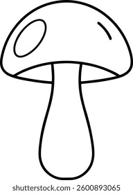Simple Mushroom Outline – Black Vector Illustration