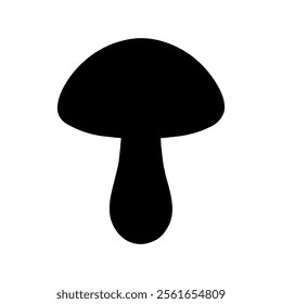 Simple mushroom silhouette icon vector illustration design on white background.