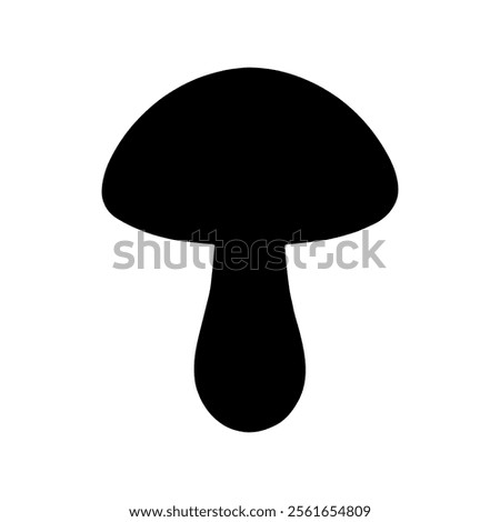 Simple mushroom silhouette icon vector illustration design on white background.