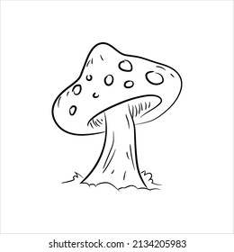 simple mushroom sketch vector drowing art. eps 10.