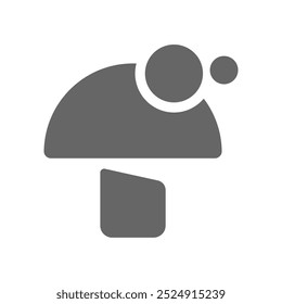 Simple mushroom vector icon isolated on white background