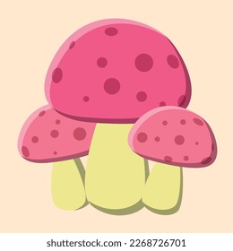 Simple mushrooms vector illustration. Wild forest mushrooms icon, isolated vector illustration
