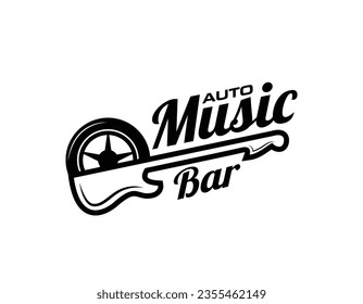 Simple Music and Auto Bar Logo Design Template
