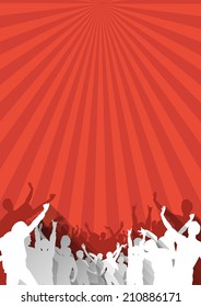 Simple Music Background with Instruments - Vector with place for your text