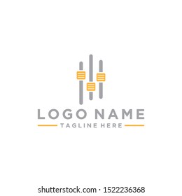 Simple music headphones vector logo icon sign design template