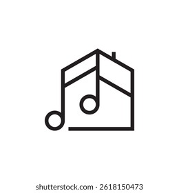 Simple Music House Logo, Music House Studio Logo Design Inspiration