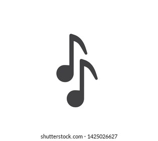 Simple music icon vector - music player app icon vector - black icon 