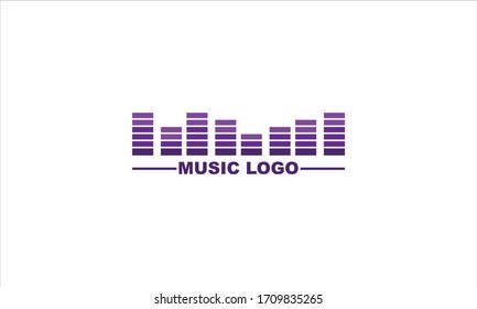 simple music logo with Equaliser, design template vector icon illustration eps 10
