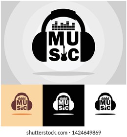 Simple music logo set design