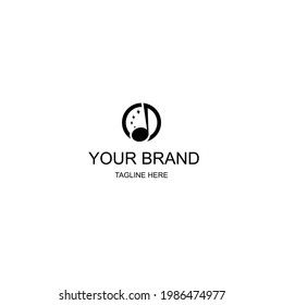 simple music logo with star and circle