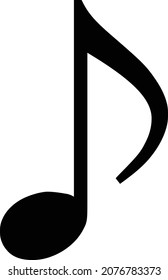 Simple music note icon in black.