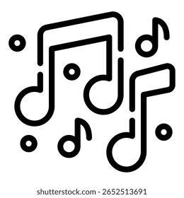 Ícone simples de nota musical, ilustração vetorial em preto sobre fundo branco.