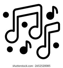 Ícone simples de nota musical, ilustração vetorial em preto sobre fundo branco.