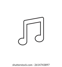 Simple Music Note Icon Isolated on White Background