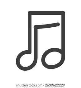 Simple music note icon line art design element