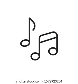 Simple music note line icon. Stroke pictogram. Vector illustration isolated on a white background. Premium quality symbol. Vector sign for mobile app and web sites.
