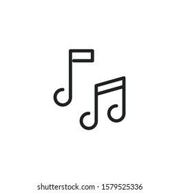 Simple music note line icon. Stroke pictogram. Vector illustration isolated on a white background. Premium quality symbol. Vector sign for mobile app and web sites.