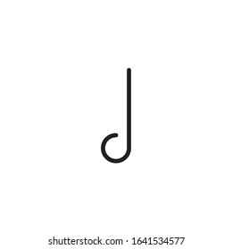 Simple music note line icon. Stroke pictogram. Vector illustration isolated on a white background. Premium quality symbol. Vector sign for mobile app and web sites.