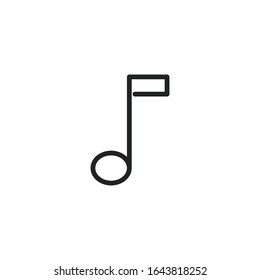 Icono de línea simple de nota musical. Pictograma de trazo. Ilustración vectorial aislada en un fondo blanco. Símbolo de calidad superior. Signo de vector para aplicaciones móviles y sitios web.