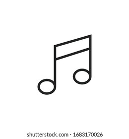 Simple music note line icon. Stroke pictogram. Vector illustration isolated on a white background. Premium quality symbol. Vector sign for mobile app and web sites.