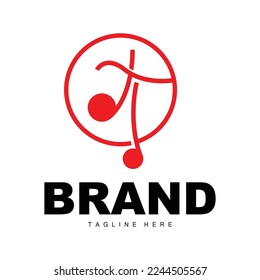 Simple Music Rhythm Logo, Musical Note Song Tone Vector Design