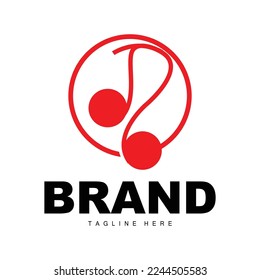Simple Music Rhythm Logo, Musical Note Song Tone Vector Design