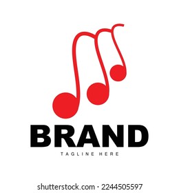 Simple Music Rhythm Logo, Musical Note Song Tone Vector Design