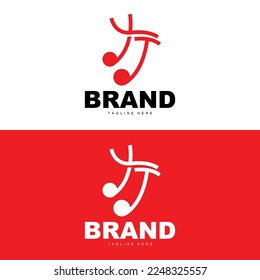 Simple Music Rhythm Logo, Musical Note Song Tone Vector Design