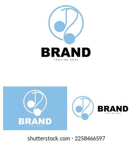 Simple Music Rhythm Logo, Musical Note Song Tone Vector Design