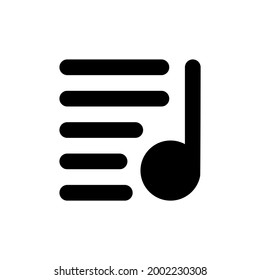 simple music song icon or logo and  Vector illustration isolated on a white background. Premium quality for mobile apps, user interface, presentation, and website. pixel perfect icon