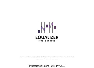 Simple music sound logo. Vector equalizer logotype icon.