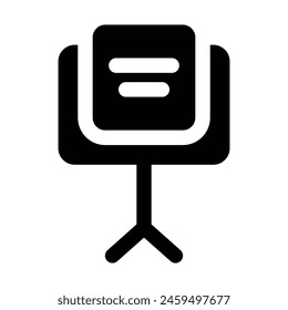 Simple Music Stand solid icon. The icon can be used for websites, print templates, presentation templates, illustrations, etc