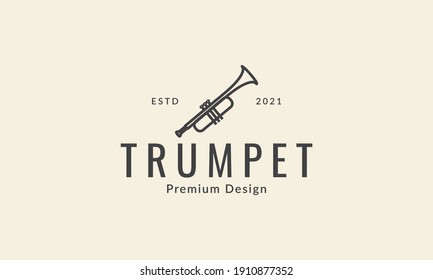 simple music trumpet lines logo vector icon symbol graphic design illustration